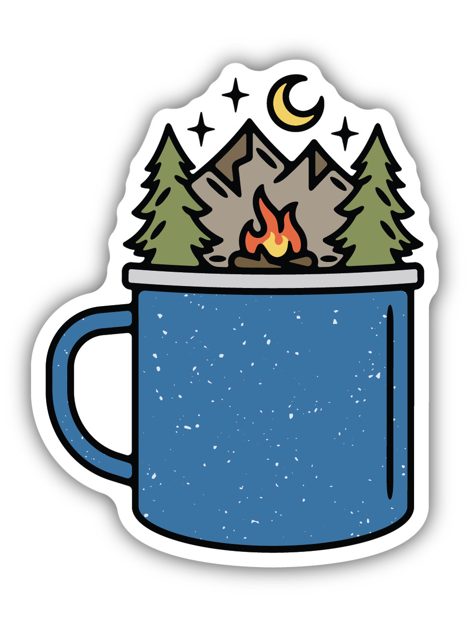 Enamel Camping Mug Sticker