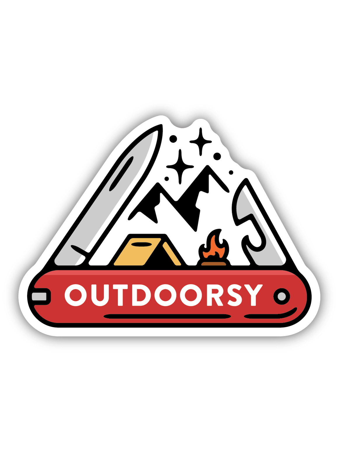 Outdoorsy Pocket Knife Sticker
