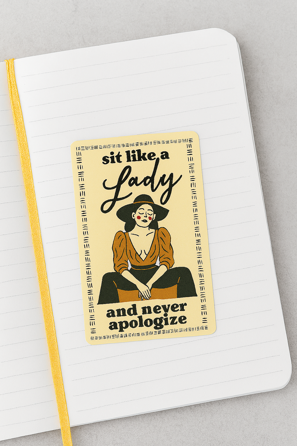 Sit Like a Lady Vinyl Sticker – Feminist Western Cowgirl Art