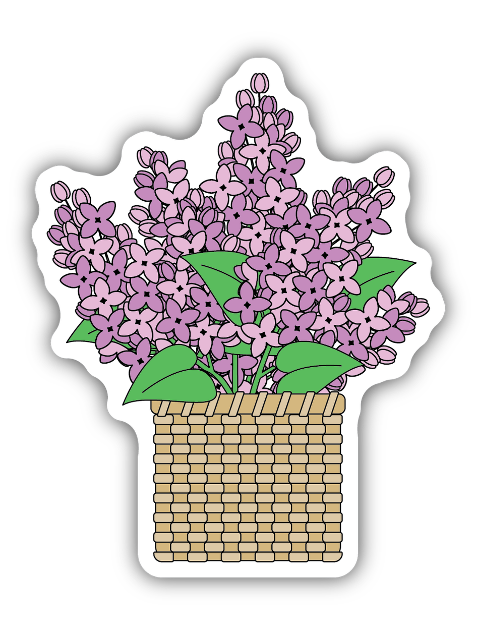 Basket Of Lilacs Sticker