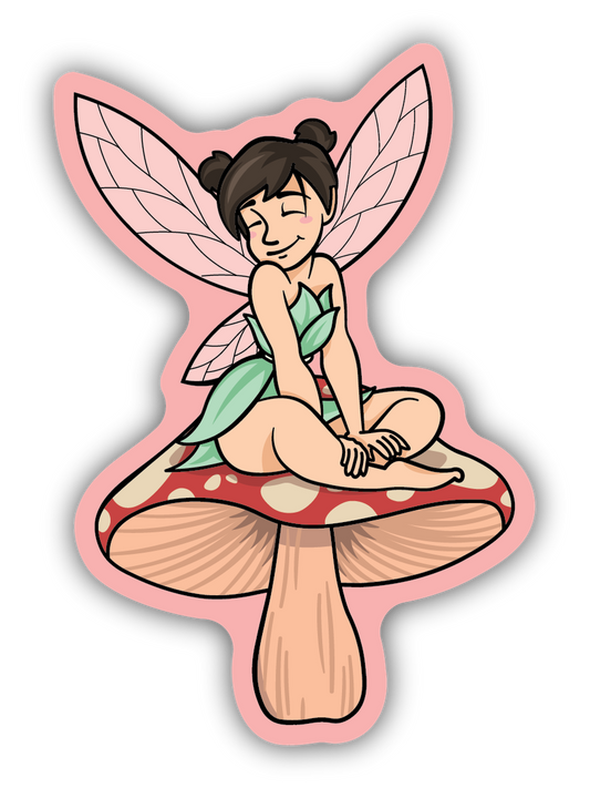 Fairy On A Mushroom Sticker