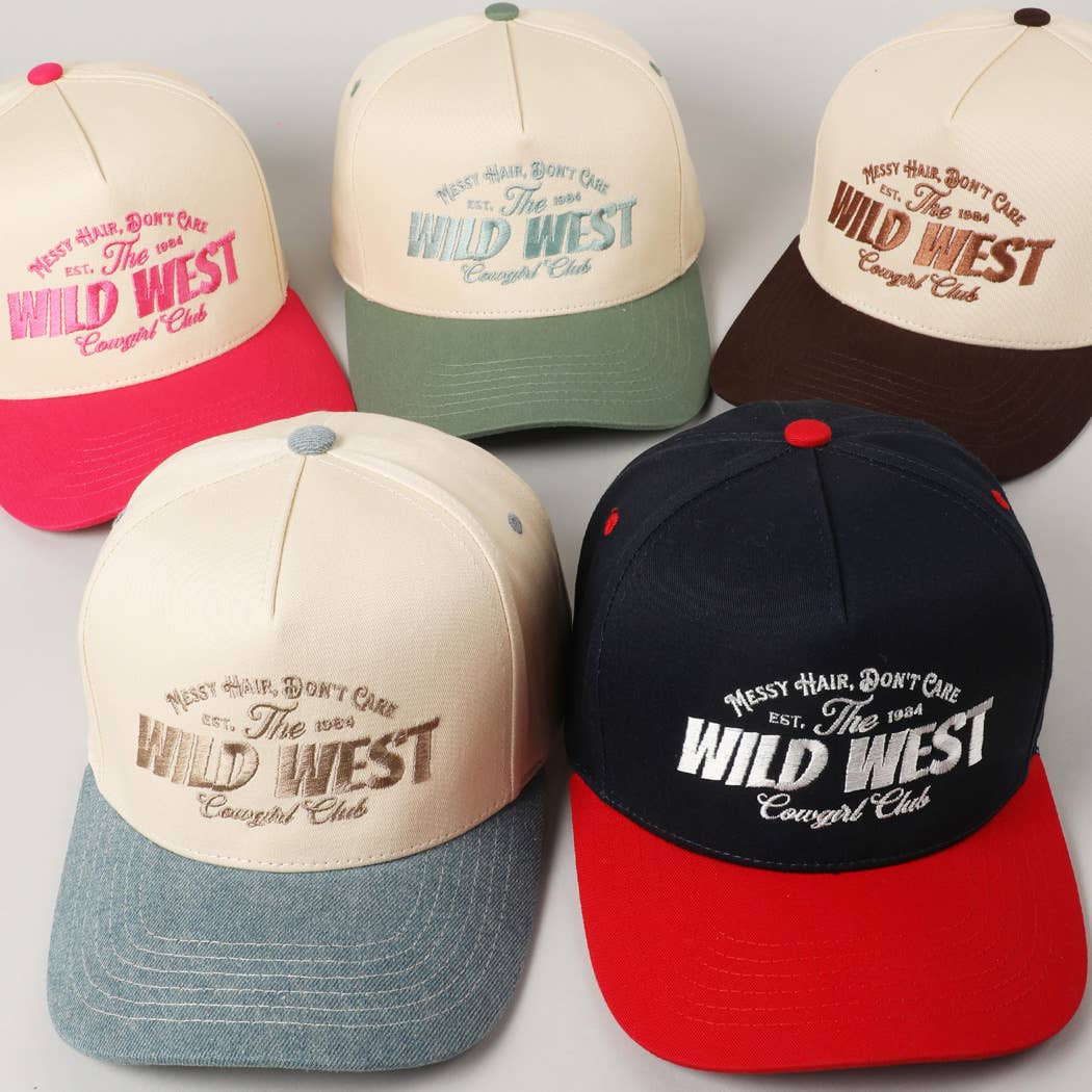 Messy Hair Wild West Cowgirl Club Embroidery Hat