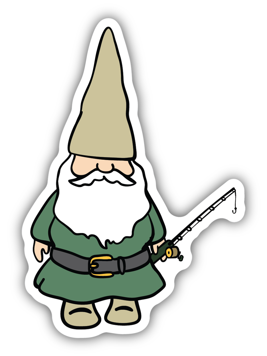 Fishing Gnome Sticker