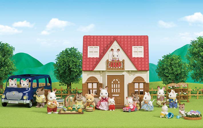 Dollhouse Playset, Red Roof Cozy Cottage, Collectible Toys