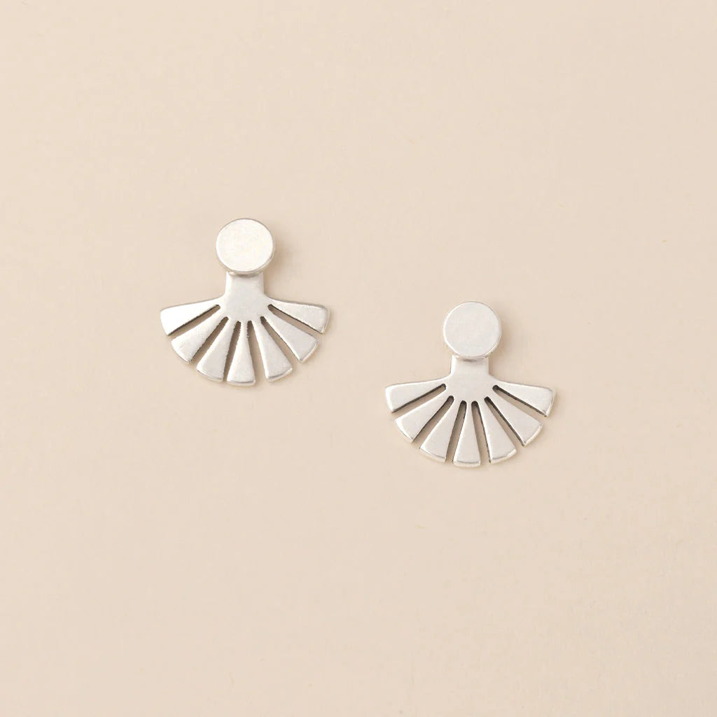 Sunburst Ear Jacket Sterling Silver - Refined Earring Collection