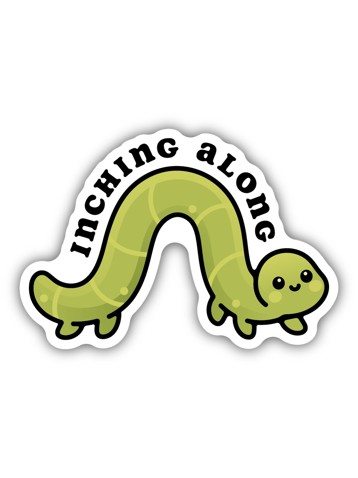 Inching Along Inch Worm Sticker