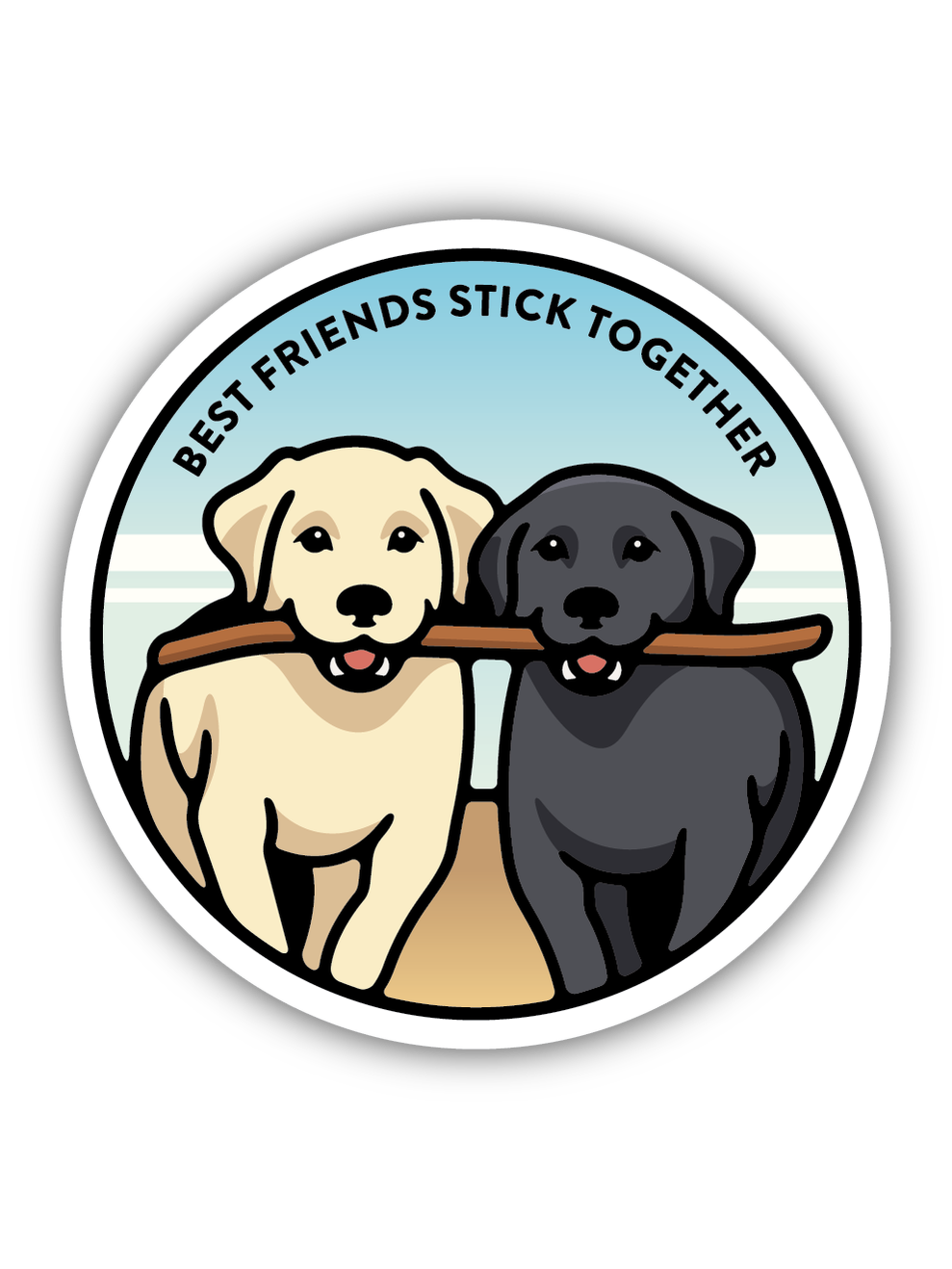 Best Friends Stick Together Labradors Sticker