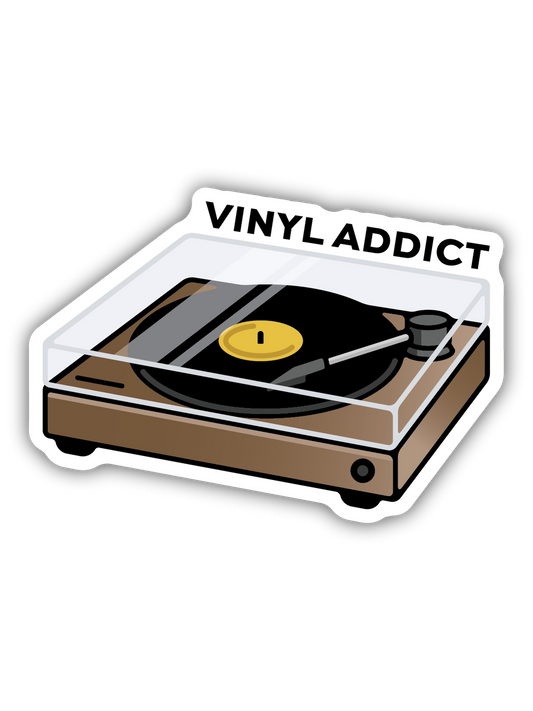 Vinyl Addict Record Player Sticker