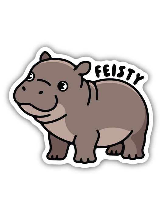 Feisty Pygmy Hippo Sticker