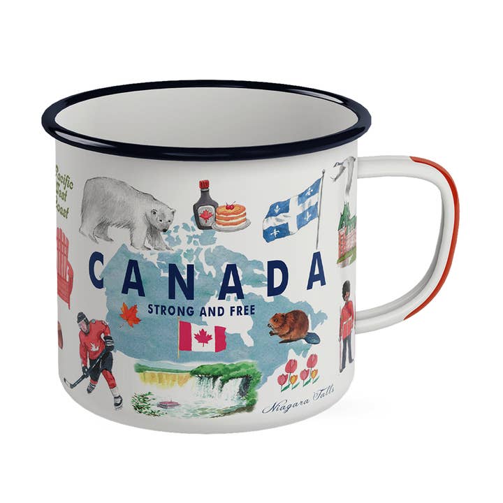 Canada Map & Icons Enamel Mug
