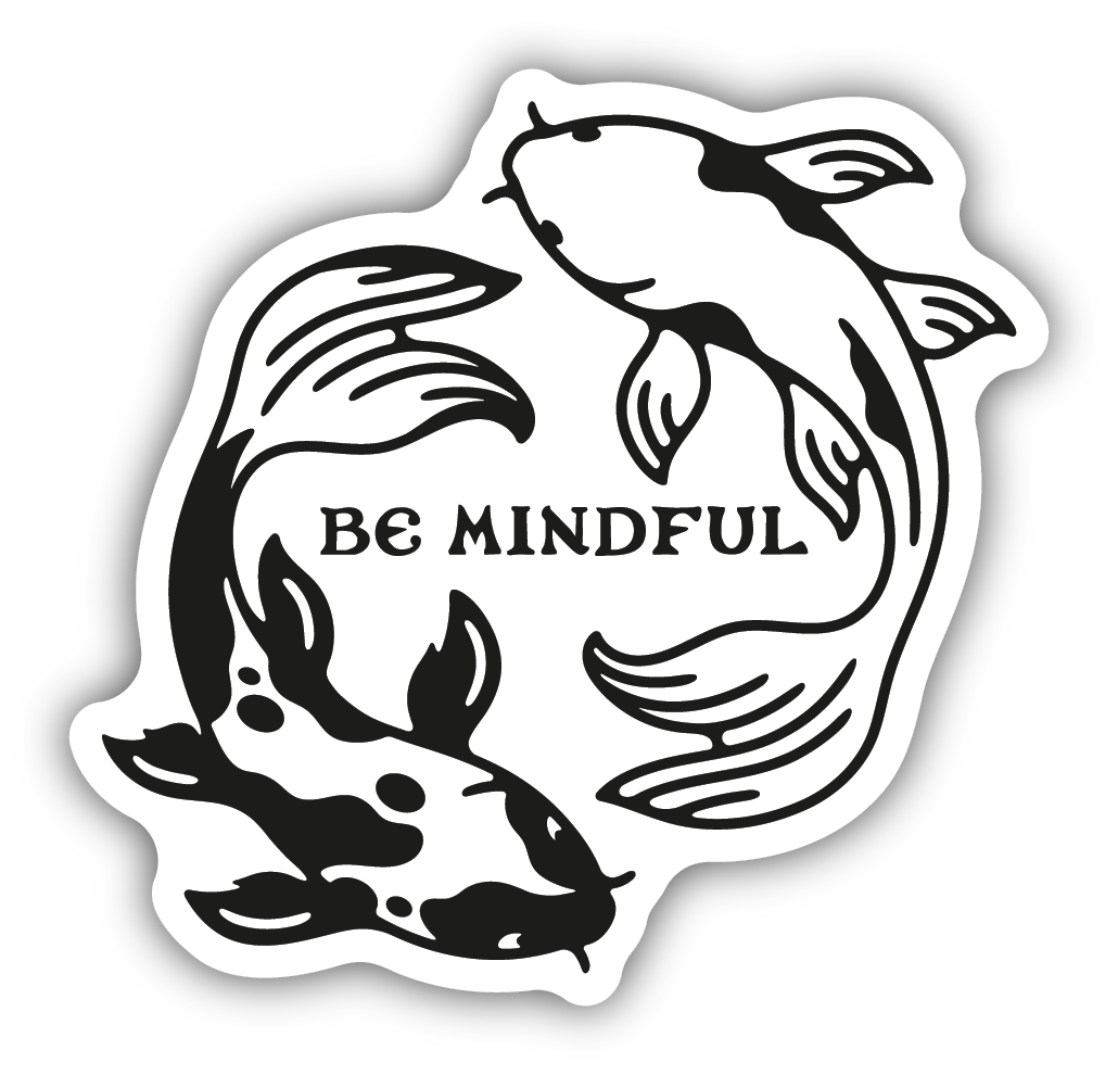 Be Mindful Koi Fish Sticker