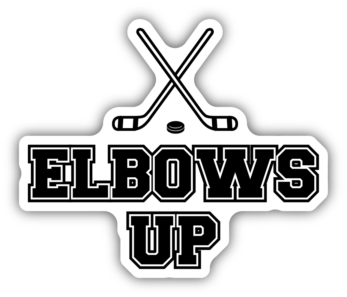 Elbows Up Hockey Sticks Sticker