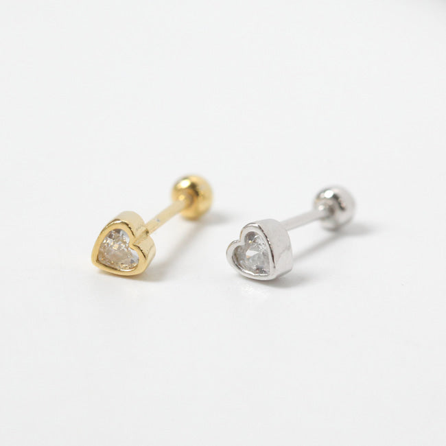 Tiny Heorte Screw Back Earring