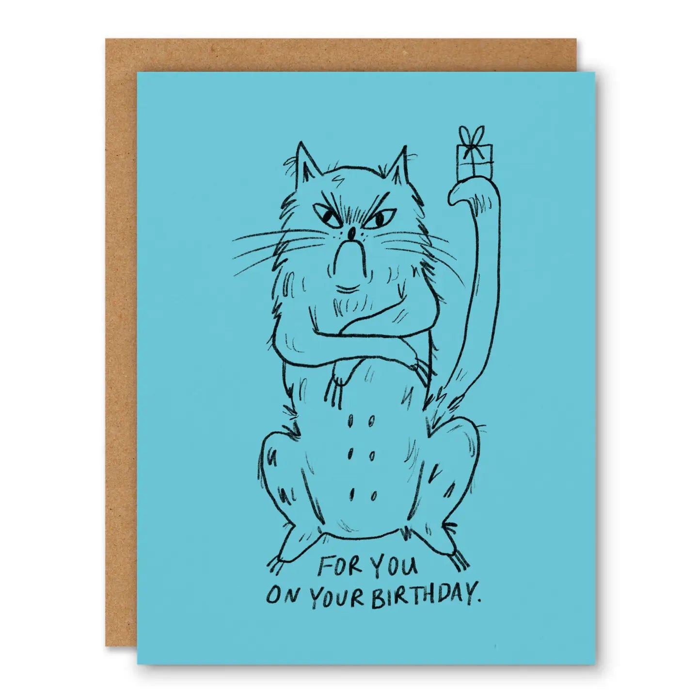 Snitty Kitty Little Gifty - Birthday Greeting Card