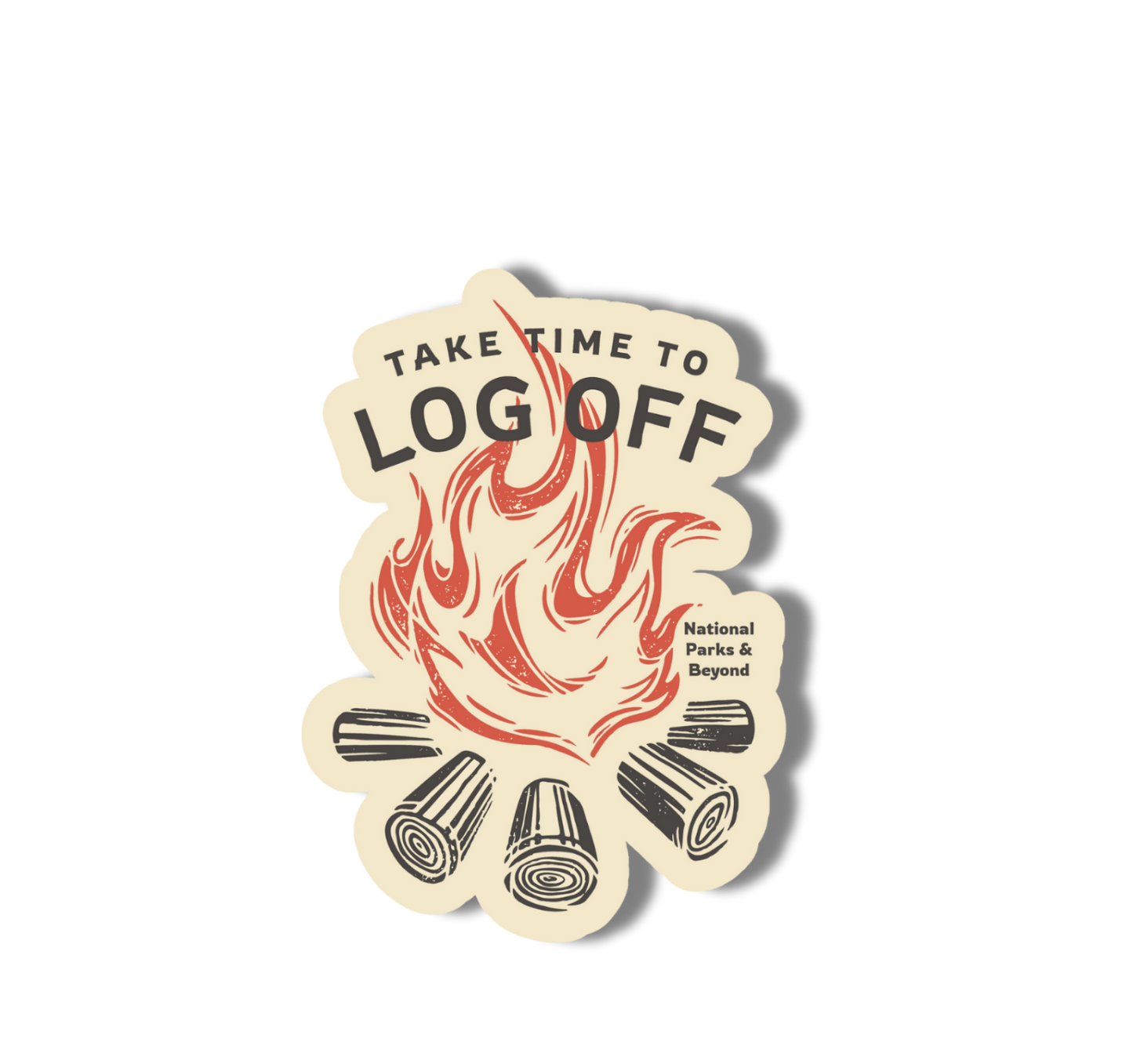Take Time To Log Off Camping Sticker