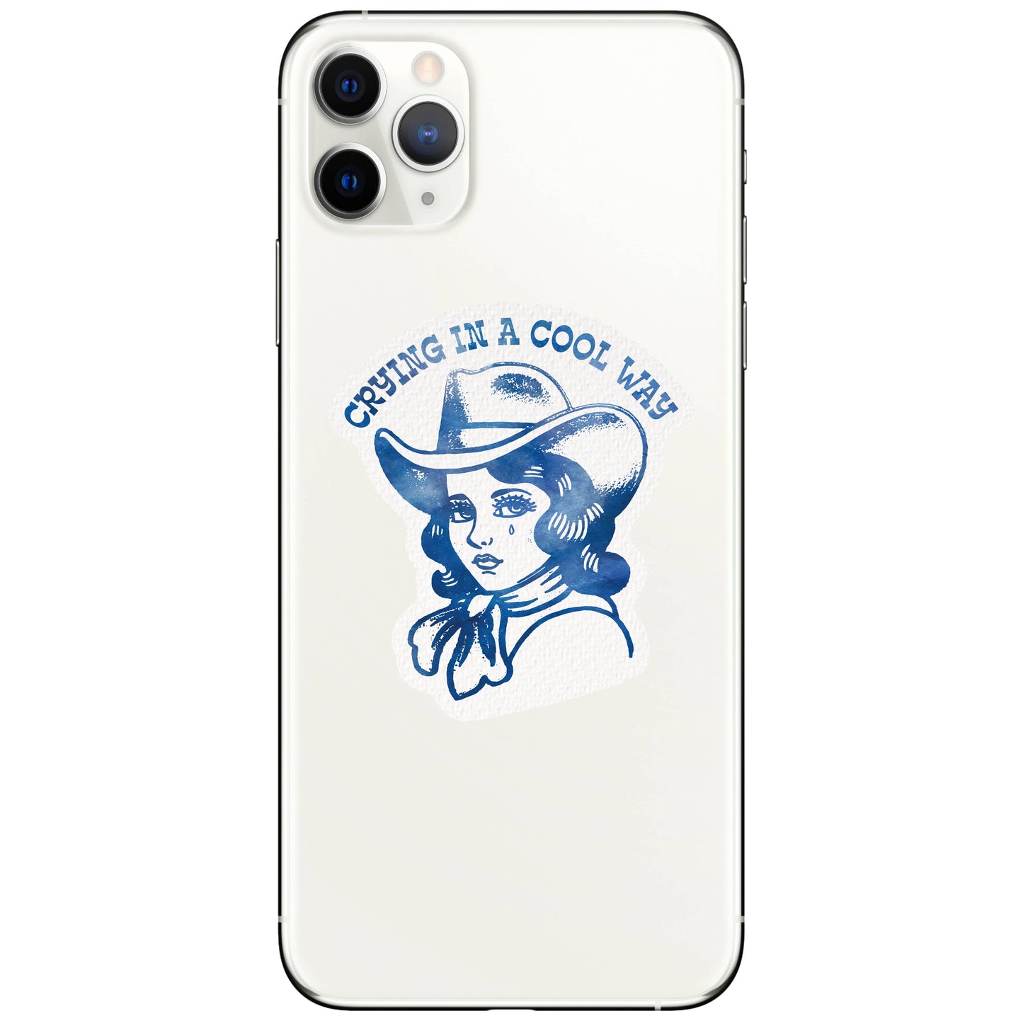 Crying Cowgirl Retro Western High Quality Vinyl Sticker