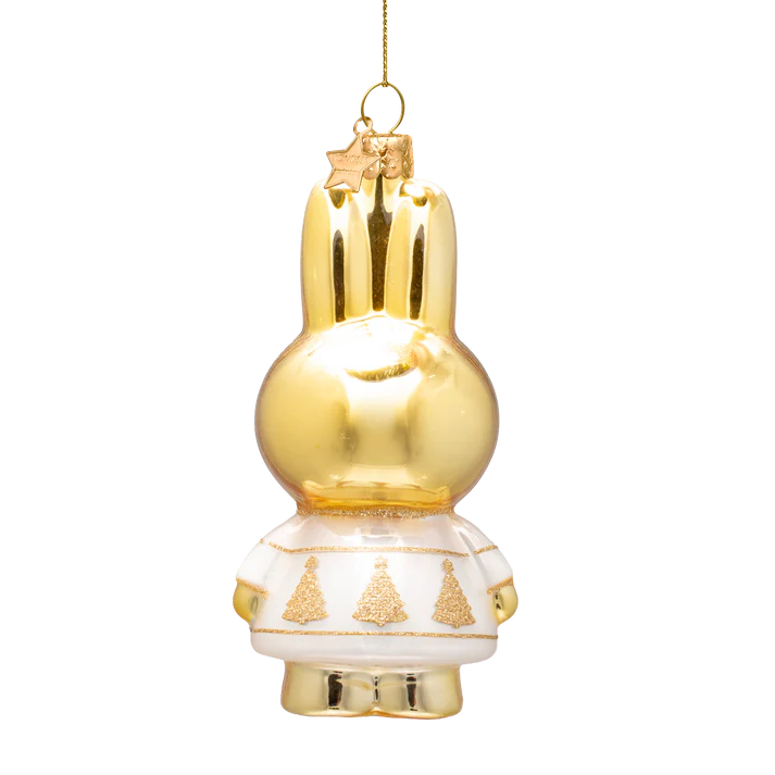 Ornament glass Nijntje/Miffy Gold Xmas Tree Dress