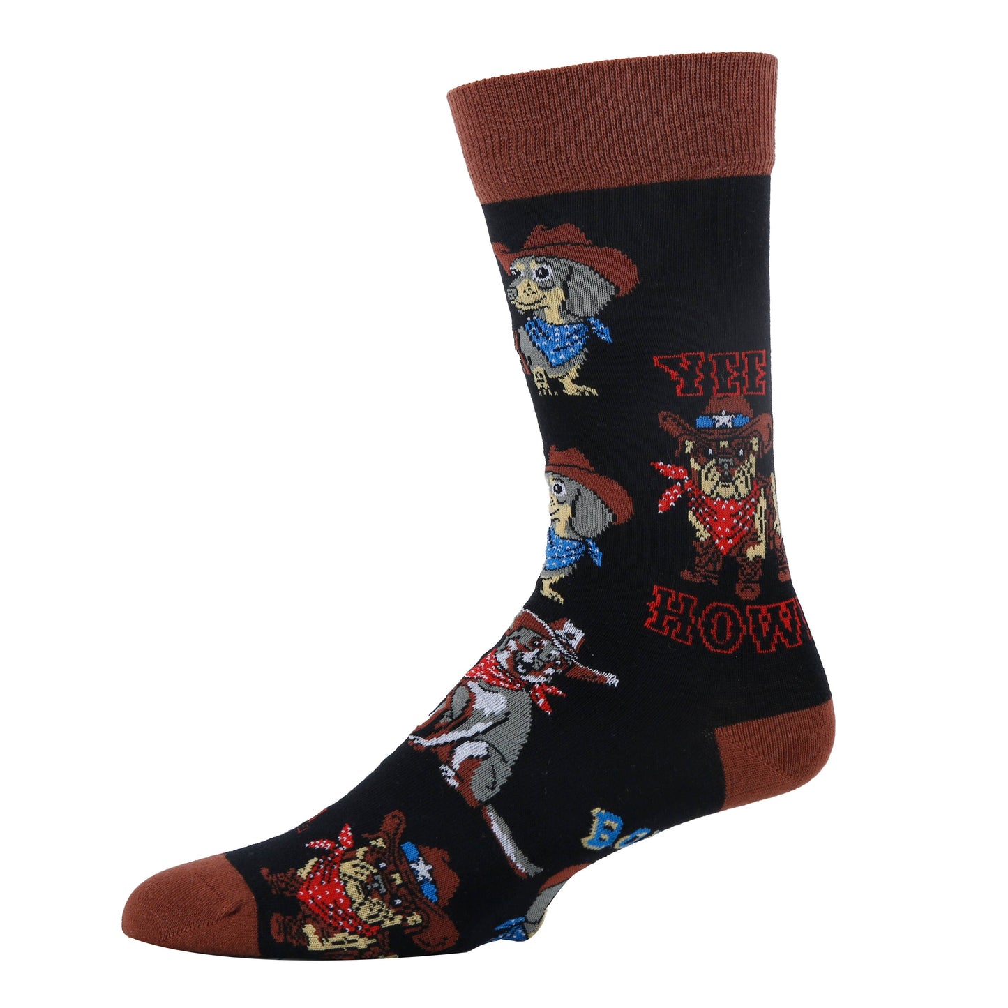 Yee Howl | Men's Western Crew Sock for Dog Lover
