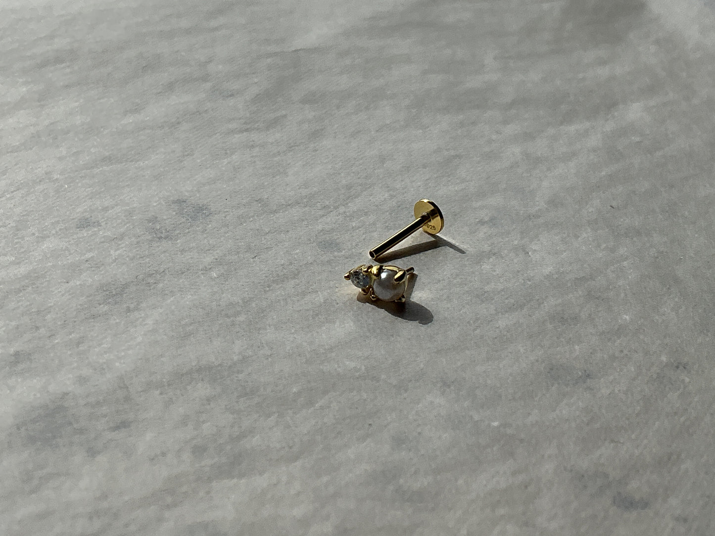 Pearl and Crystal Flatback Earring