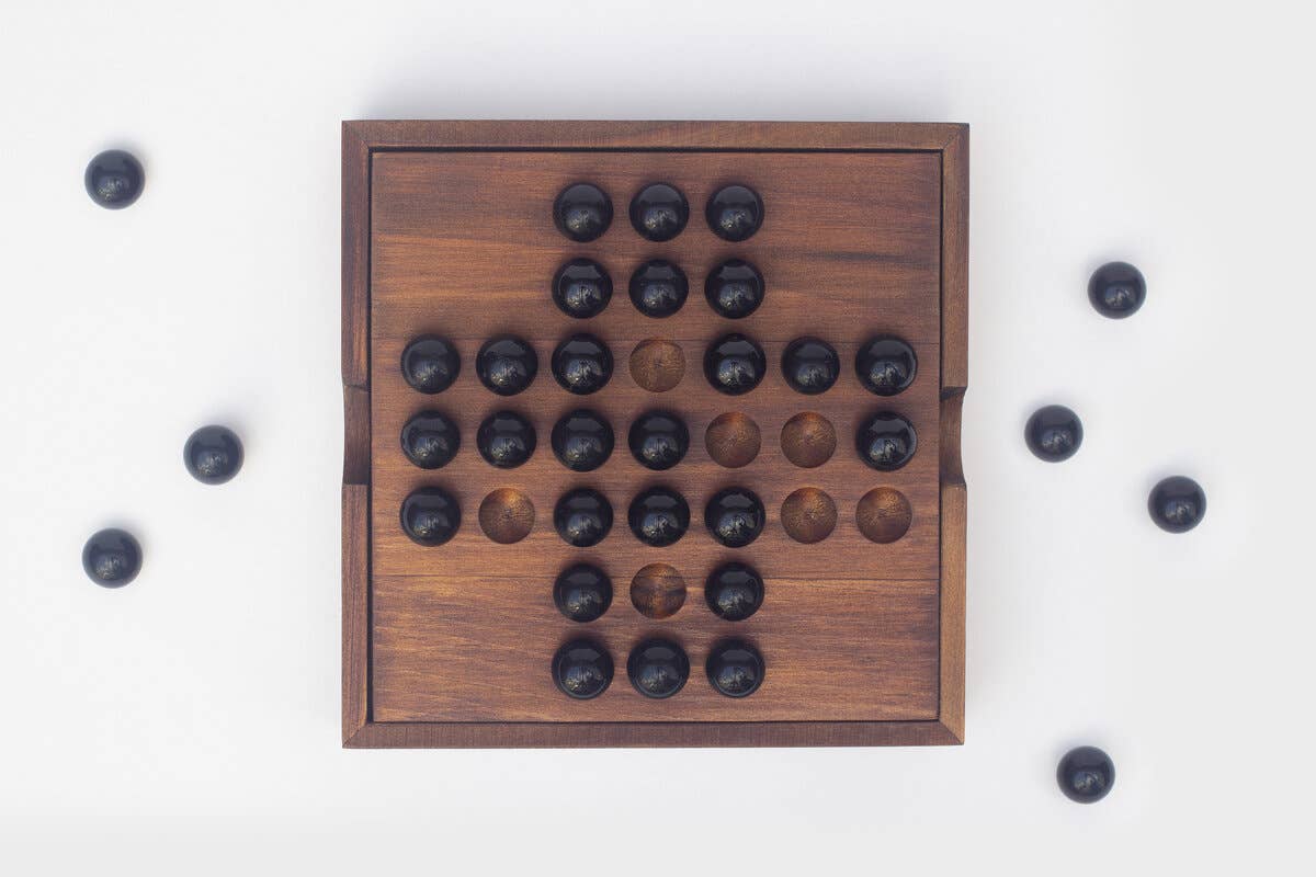 Iron & Glory Wooden Solitaire Game