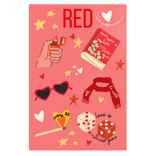 Red Sticker Sheet (Taylor Swift)