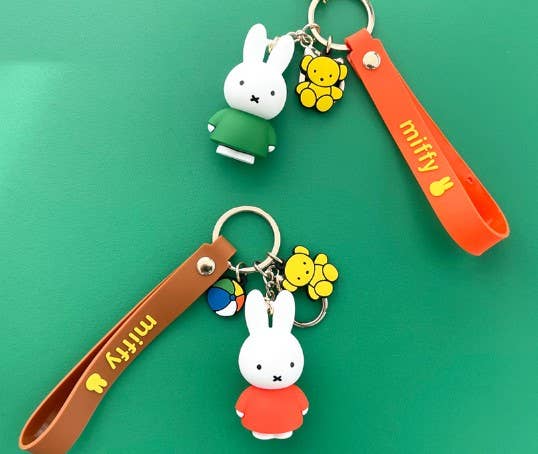 Green Miffy Character Figure Key Holder | Bag Charm | Gift Key Ring