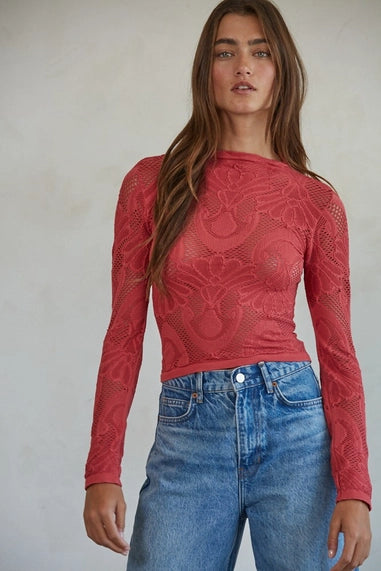 Knit Seamless Jacquard Top