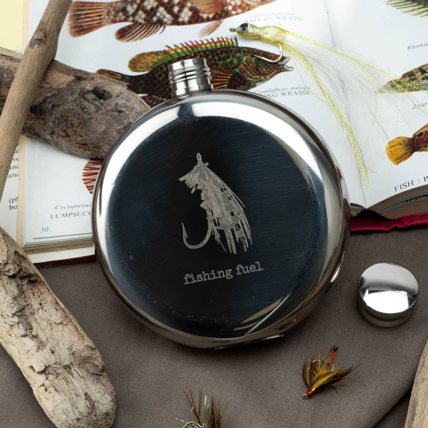 Fishing Fuel Hip Flask | Stainless Steel
