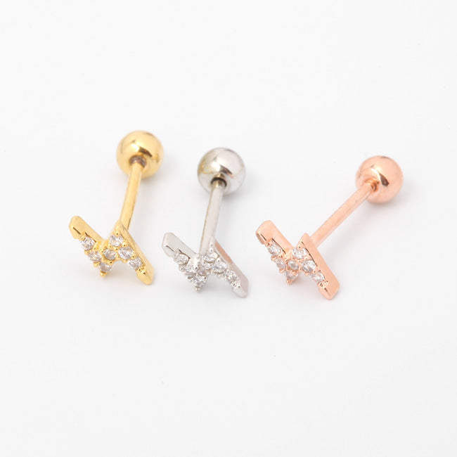 Tiny Crystal Lighting Screw Back Earring