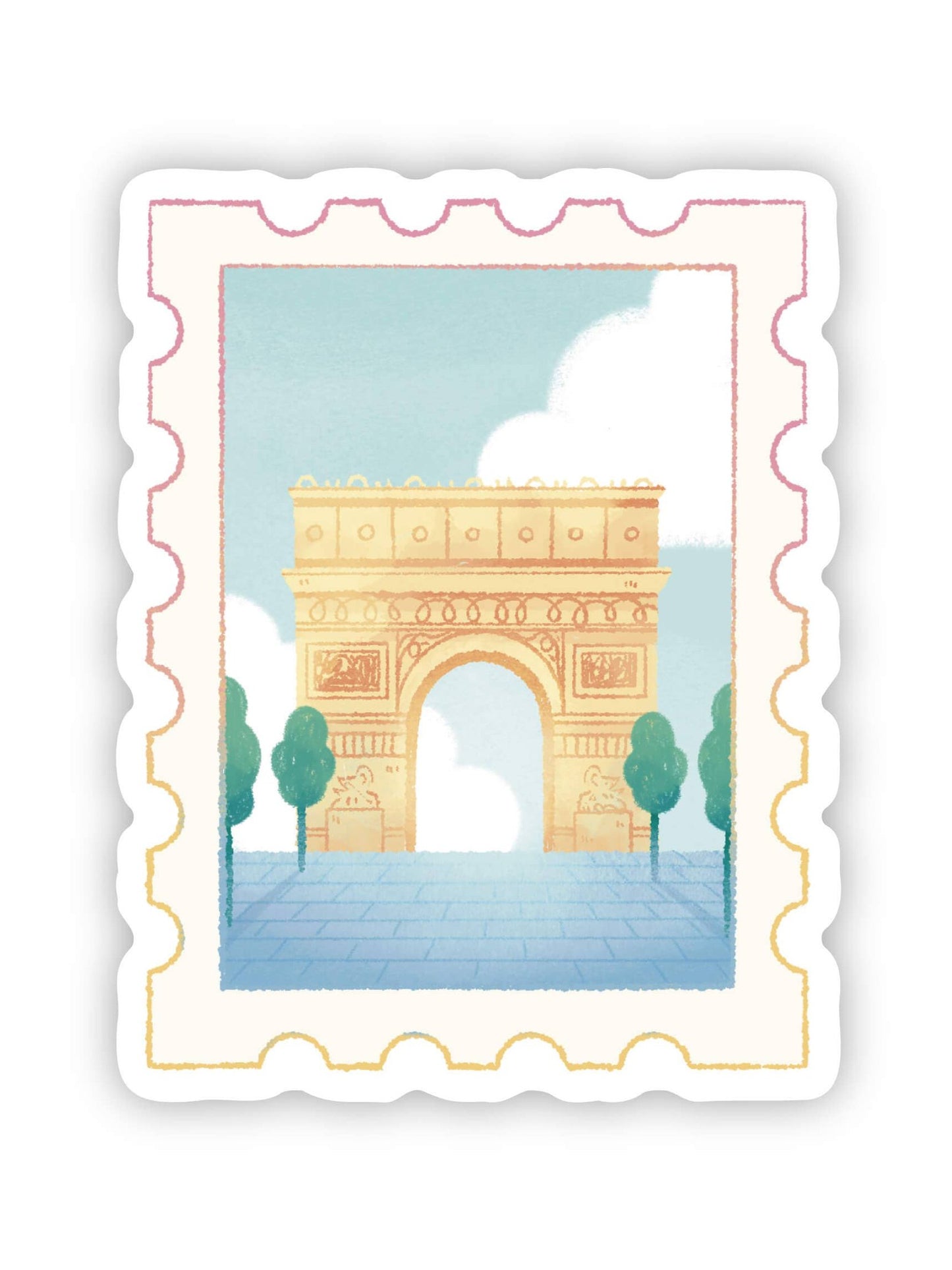 Paris Arc De Triomphe Stamp Sticker