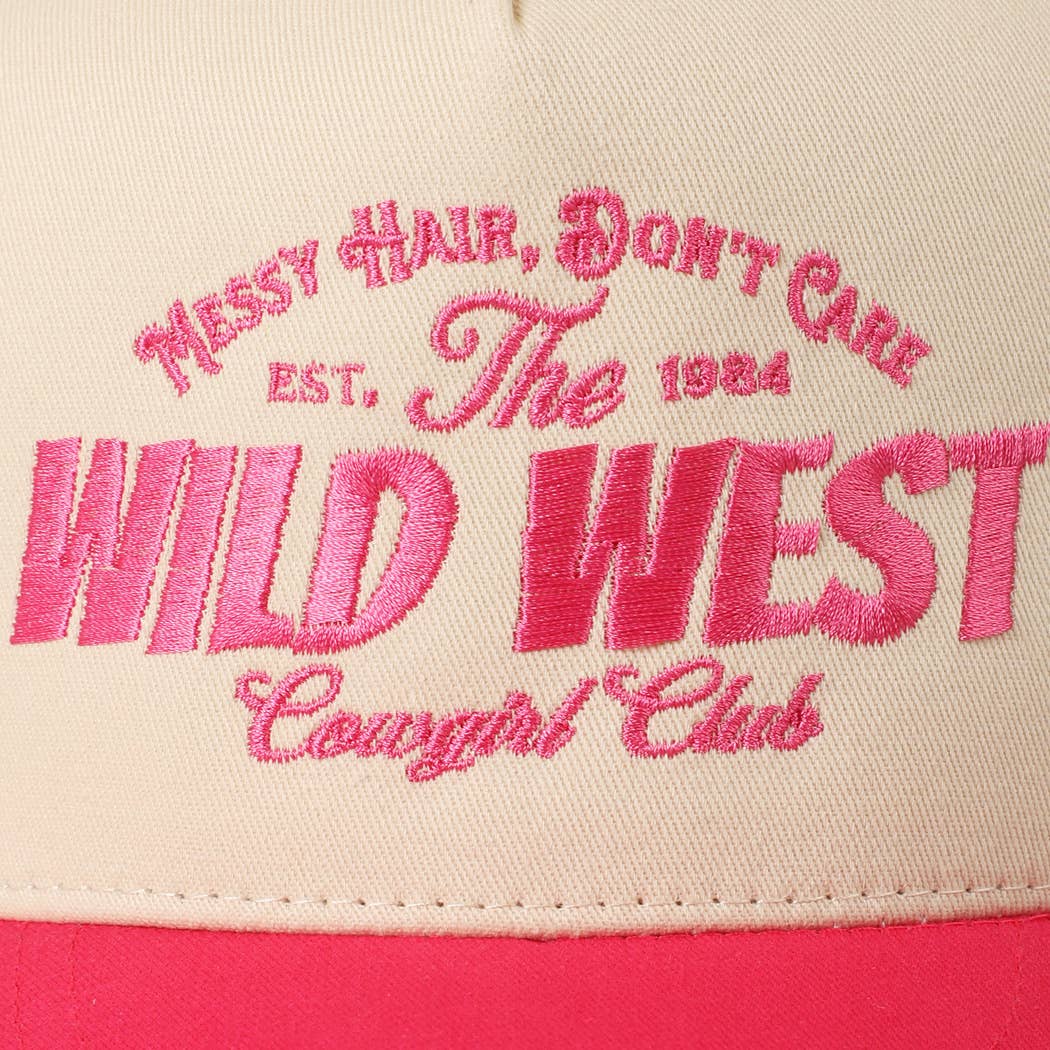 Messy Hair Wild West Cowgirl Club Embroidery Hat
