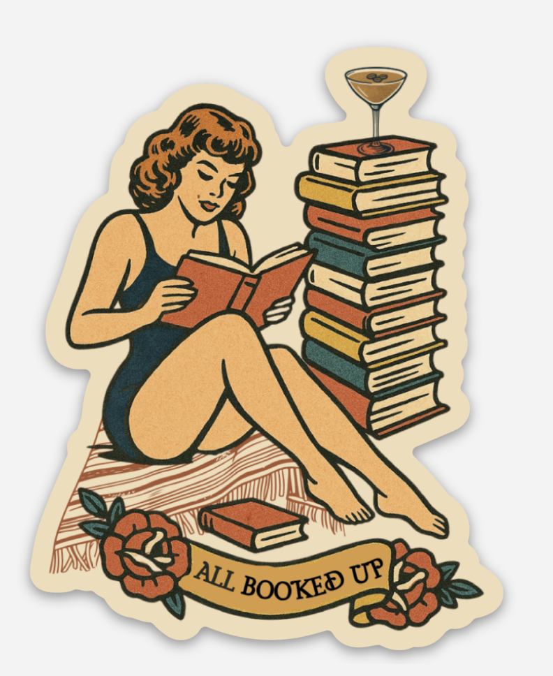 All Booked Up Sticker