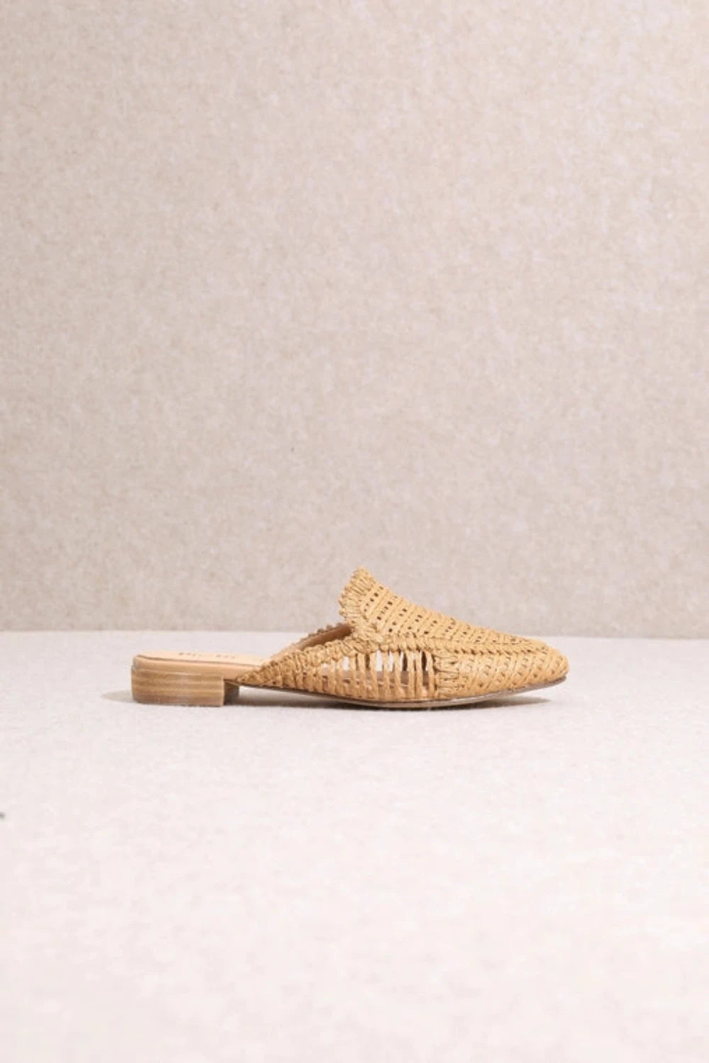 GRACE Pointed Woven Mules | Khaki