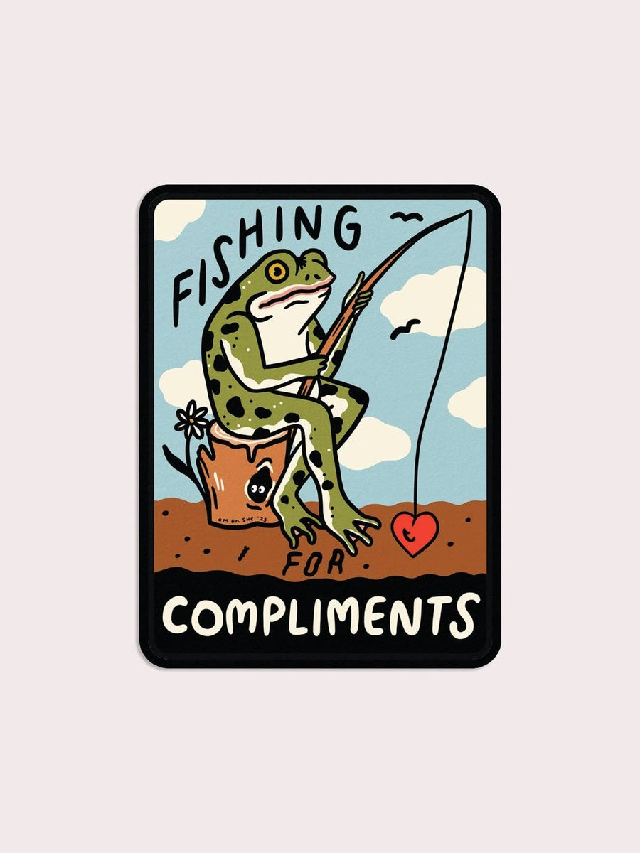 Fishing for Compliments Vinyl Sticker
