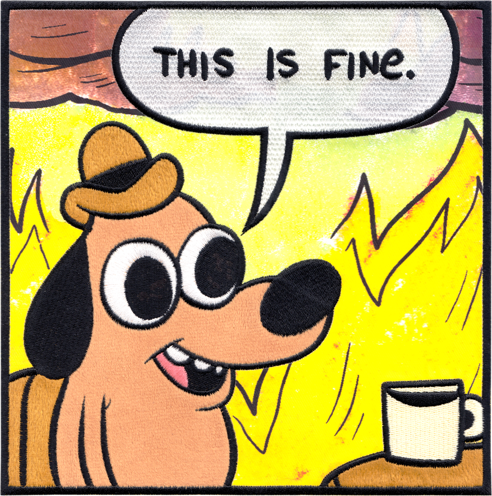 Back Patch - KC Green - "This Is Fine" Question Hound