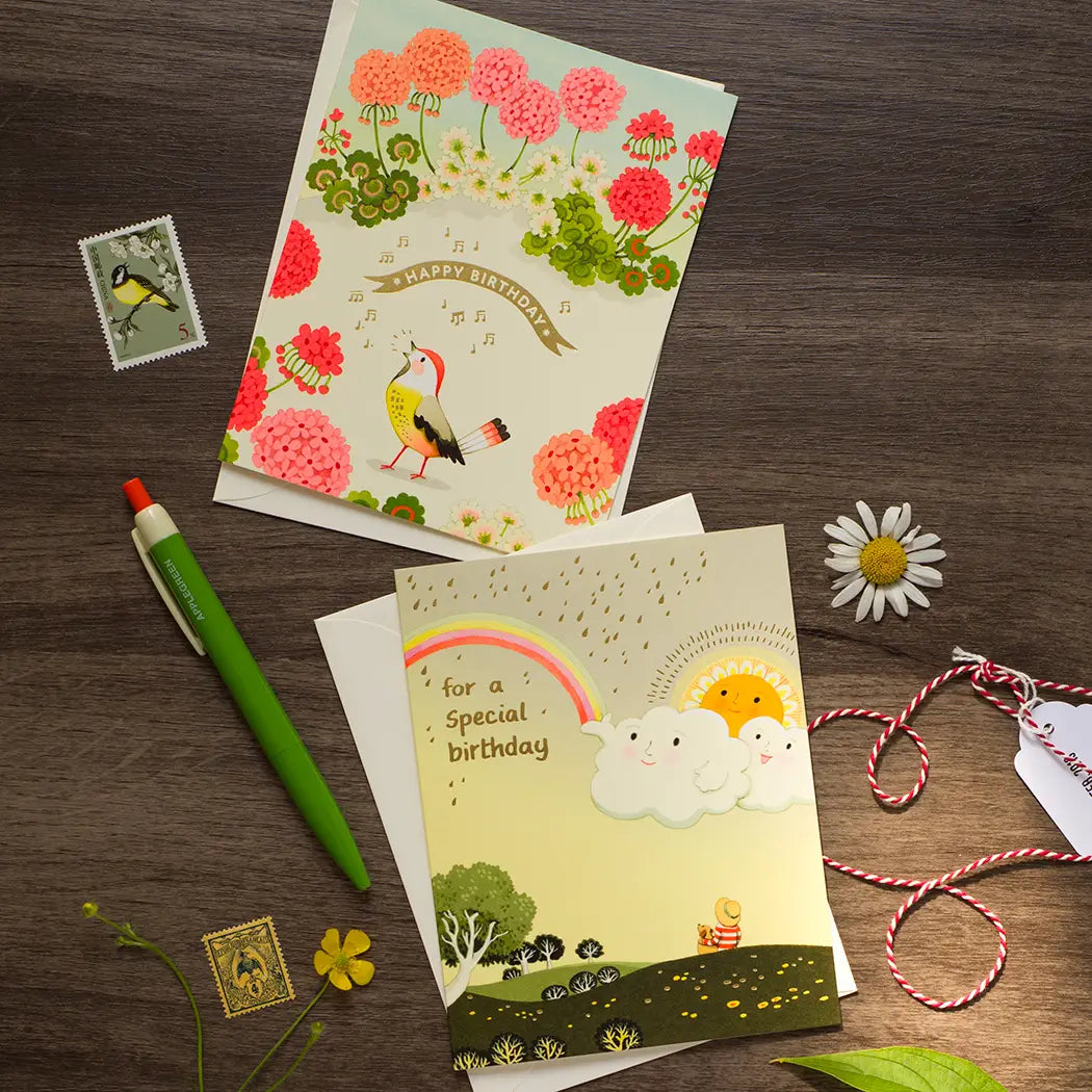 Geranium and Bird Birthday