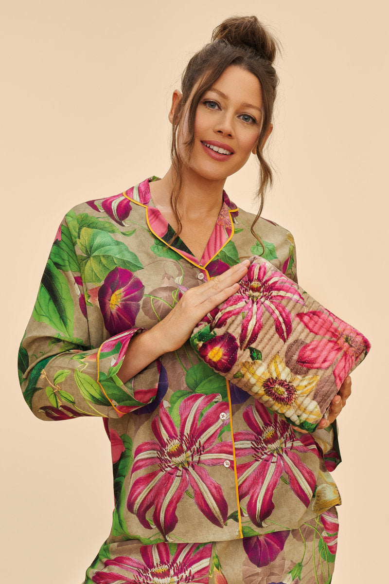 Large Quilted Washbag | Oversized Botanicals