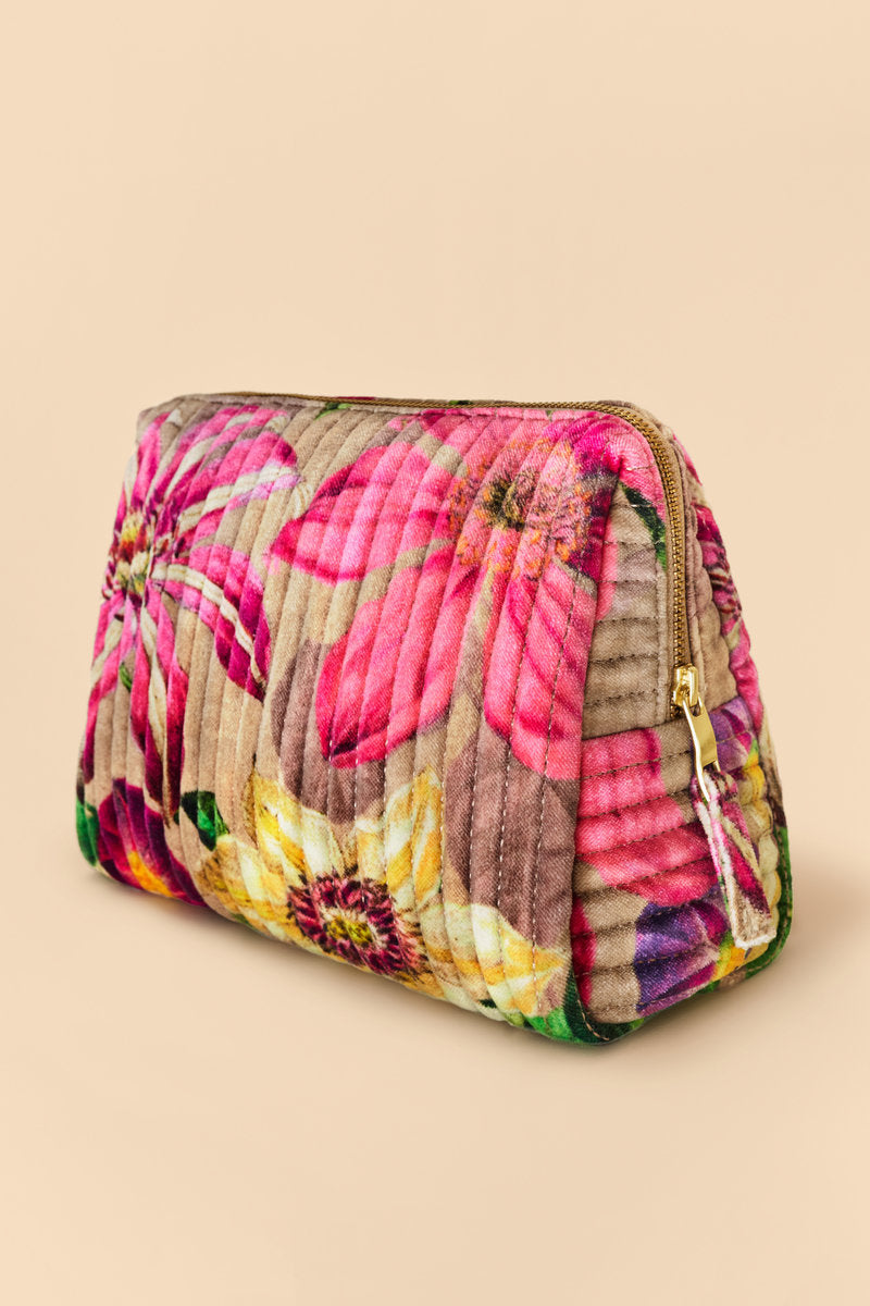 Large Quilted Washbag | Oversized Botanicals