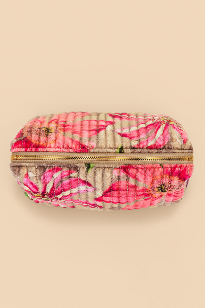 Large Quilted Washbag | Oversized Botanicals