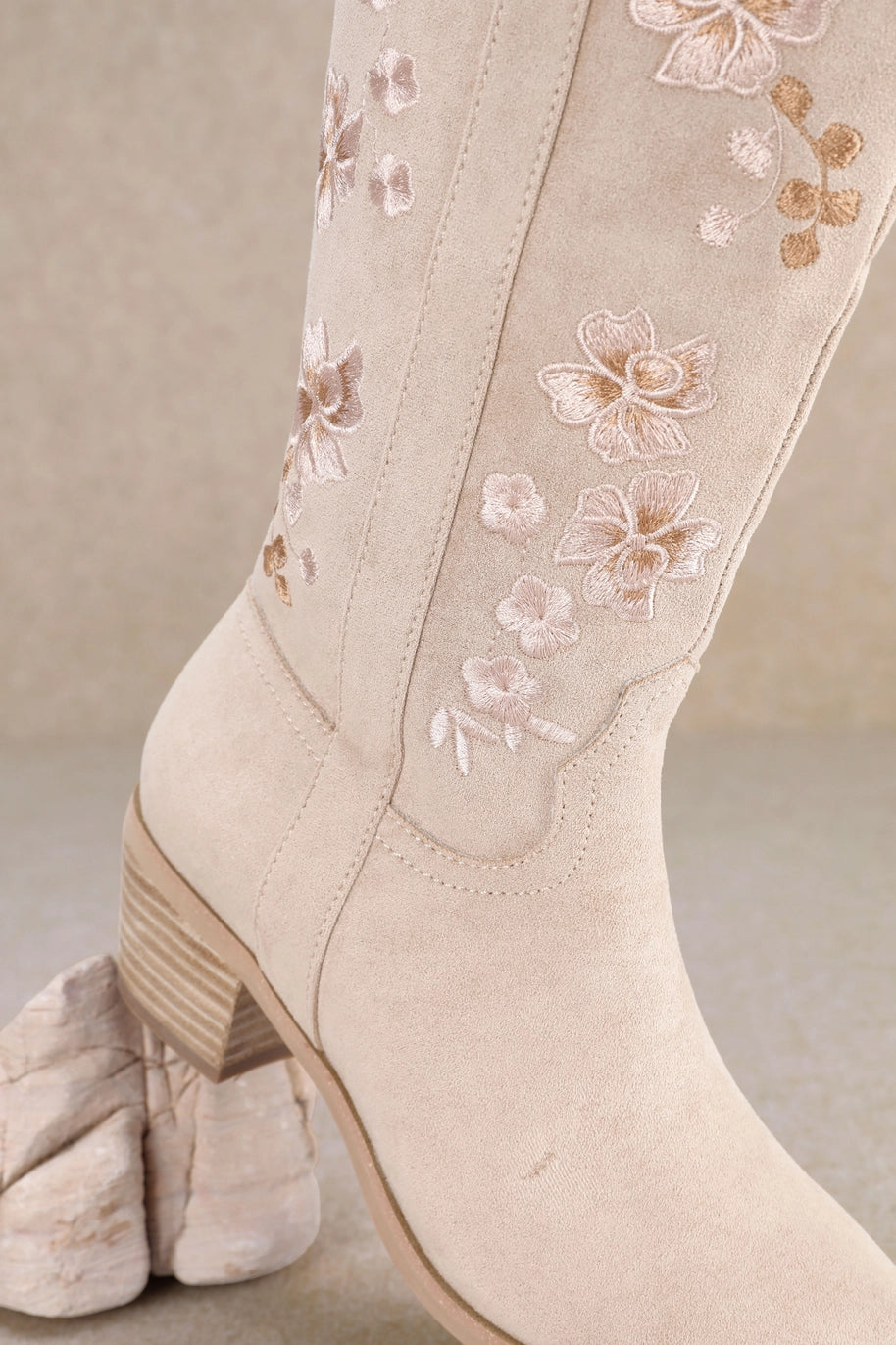 INLAY Cowboy Boots | Floral Beige