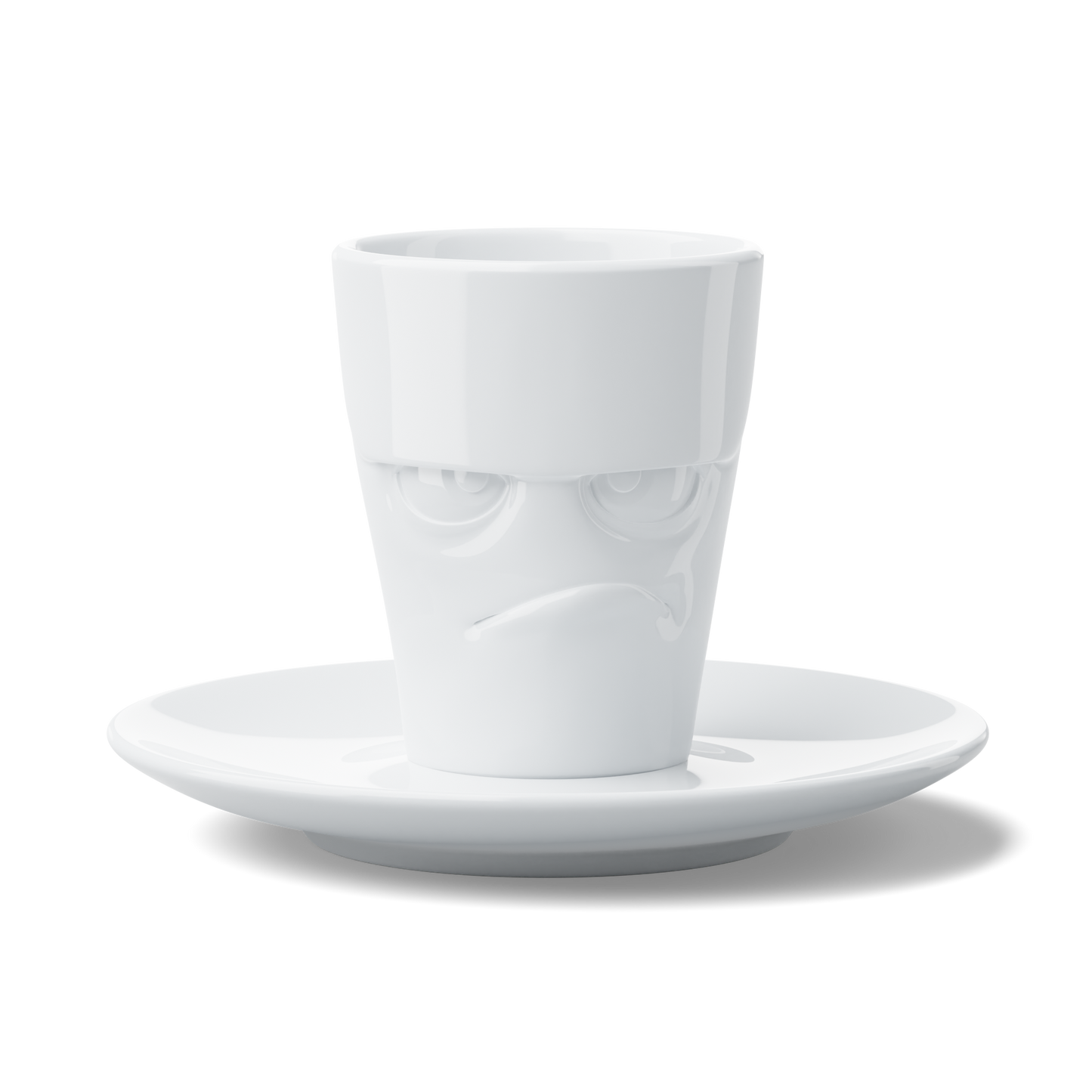 Grumpy Face Espresso Cup with Saucer