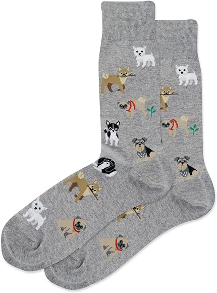HOTSOX Men's Dogs of the World Crew Sock