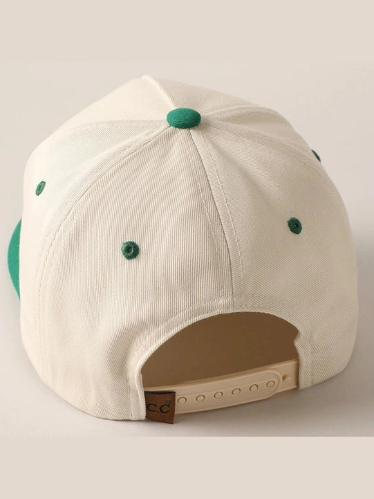 Vintage Cowboy Embroidery Two Tone Baseball Cap