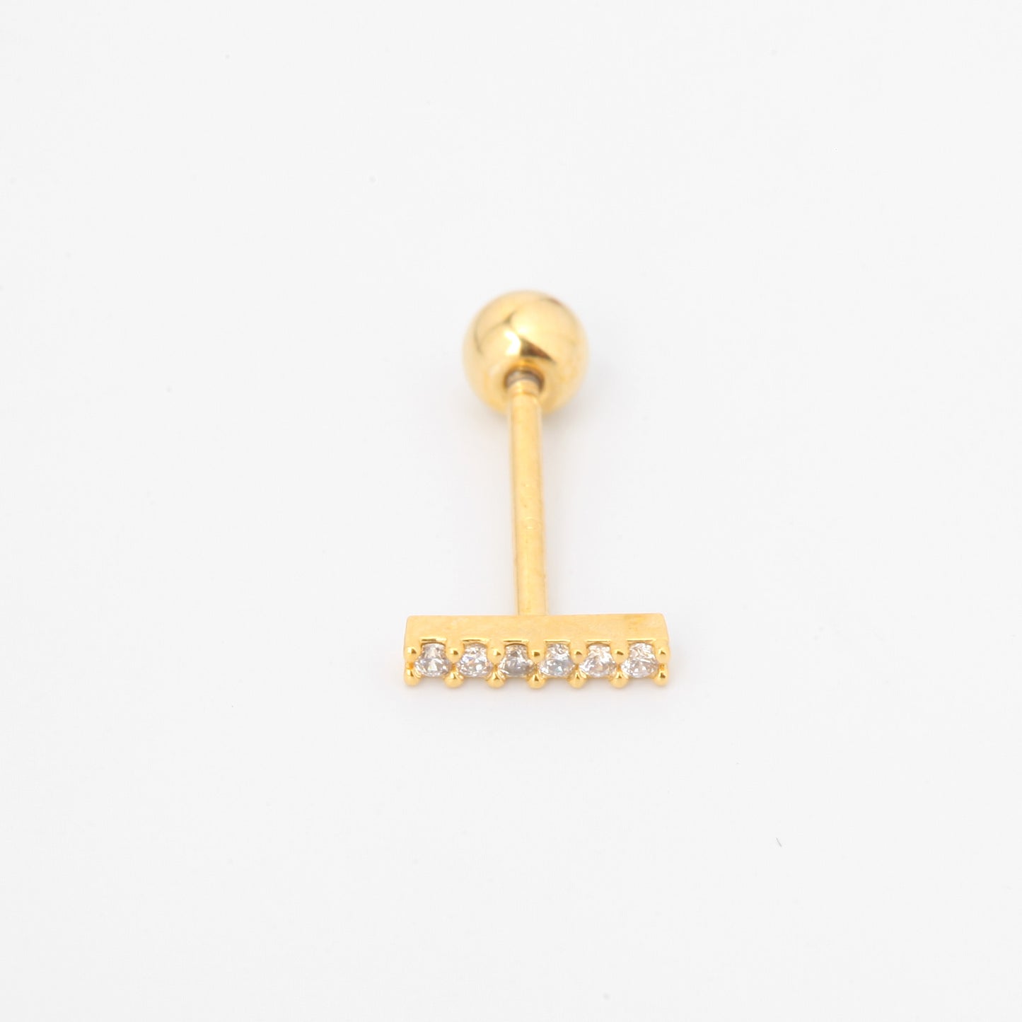 Tiny Crystal Bar Screw Back Earring