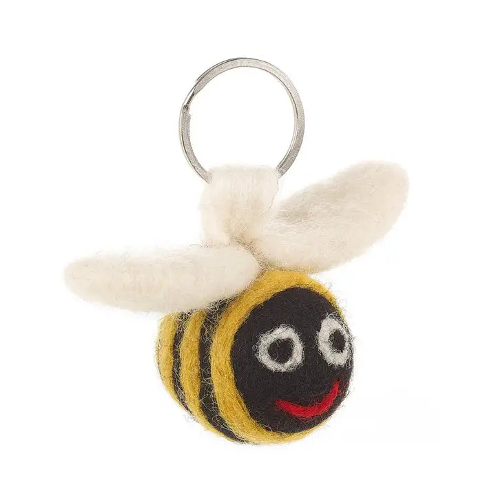 Handmade Needle Felt Fair Trade Bee Keyring
