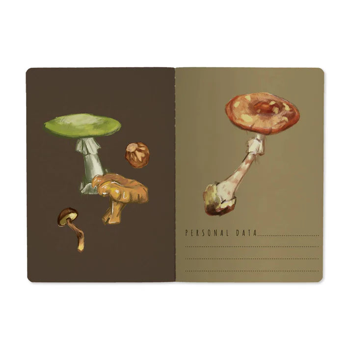 Softcover Notebook | Mushrooms on Black