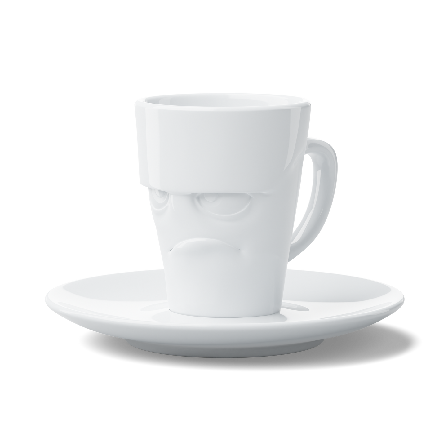Grumpy Face Espresso Cup with Saucer