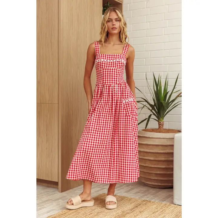 Dorothy Gingham Print Maxi Dress