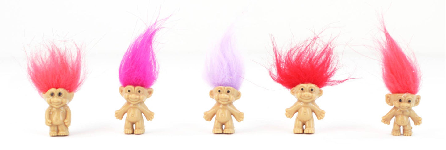 Mini Troll Dolls - 1”x2.5” Tall 1980s 1990s Novelty POP Toy