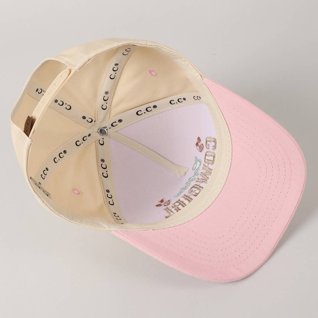 Caffeine Cowgirl One Cup At A Time Lettering Embroidery Cap